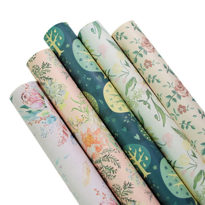 Vintage Floral Pattern Wrapping Paper Holiday Gift Wrapping Paper