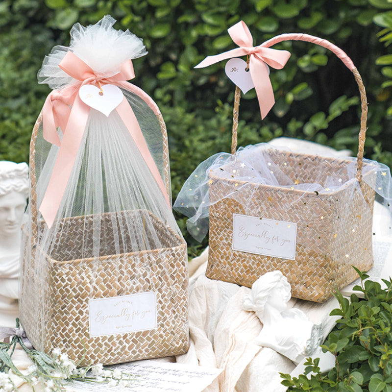 Handmade Woven Basket Wedding Party Baby Shower Gift Basket