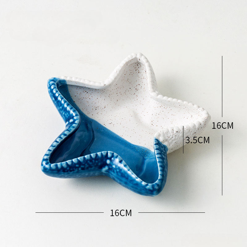 Ceramic Shell Storage Box Jewelry Box Conch Starfish Decorative Box