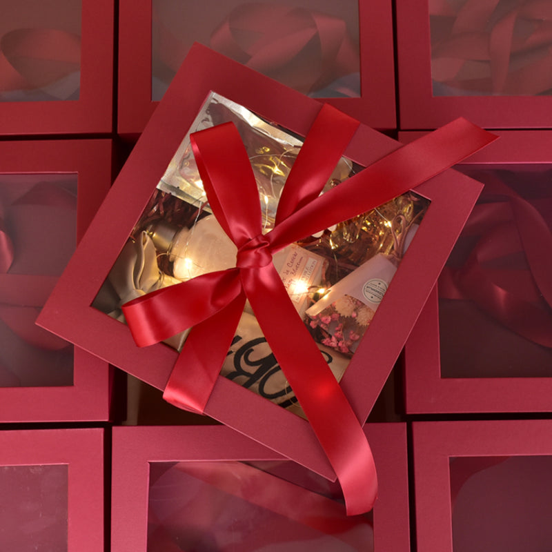 Clear Window Gift Wrap Box with Ribbon