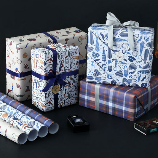 Business Men's Gift Box Wrapping Paper Father's Day Birthday Gift Wrapping Paper