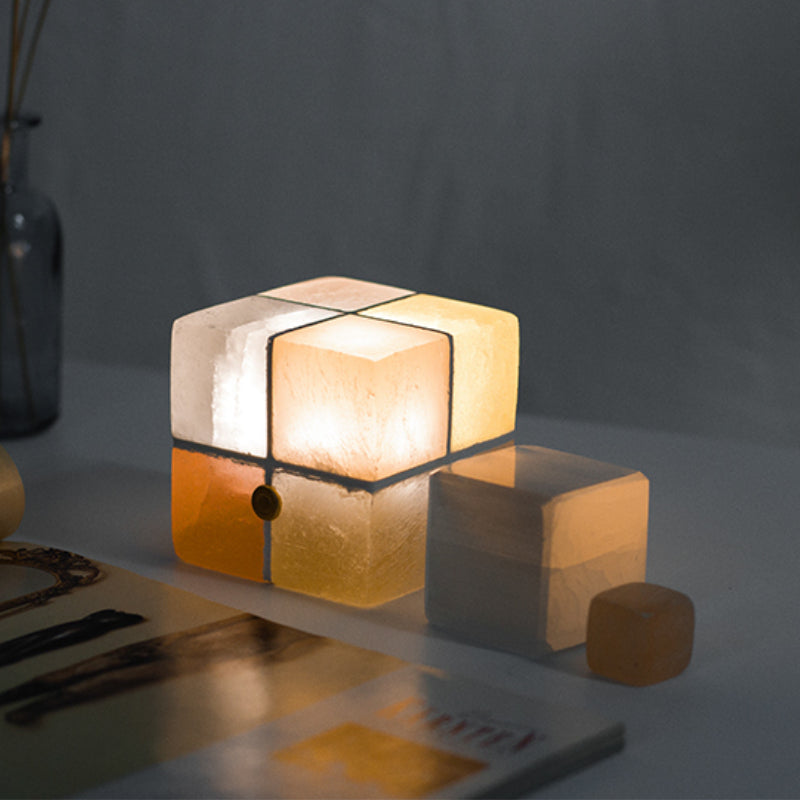 Rubik's Cube Mineral Night Light Sleeping Table Lamp