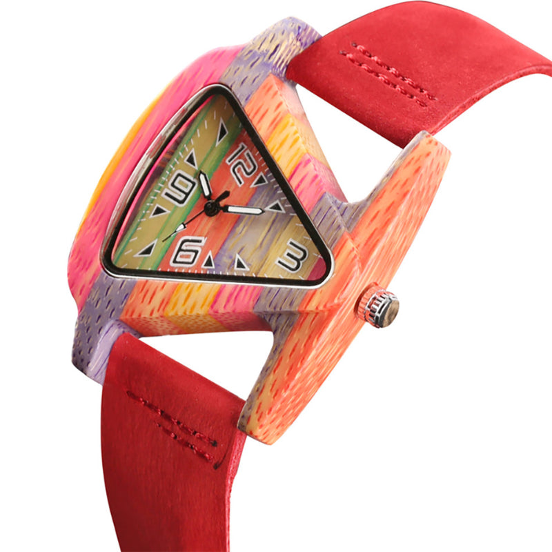 Women's Watches Handmade Wooden Casual Watches Genuine Leather Strap