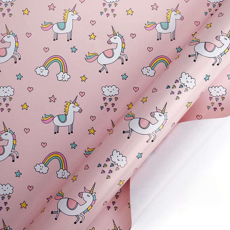 Unicorn Wrap Paper Cartoon Birthday Gift Box Wrapping Paper