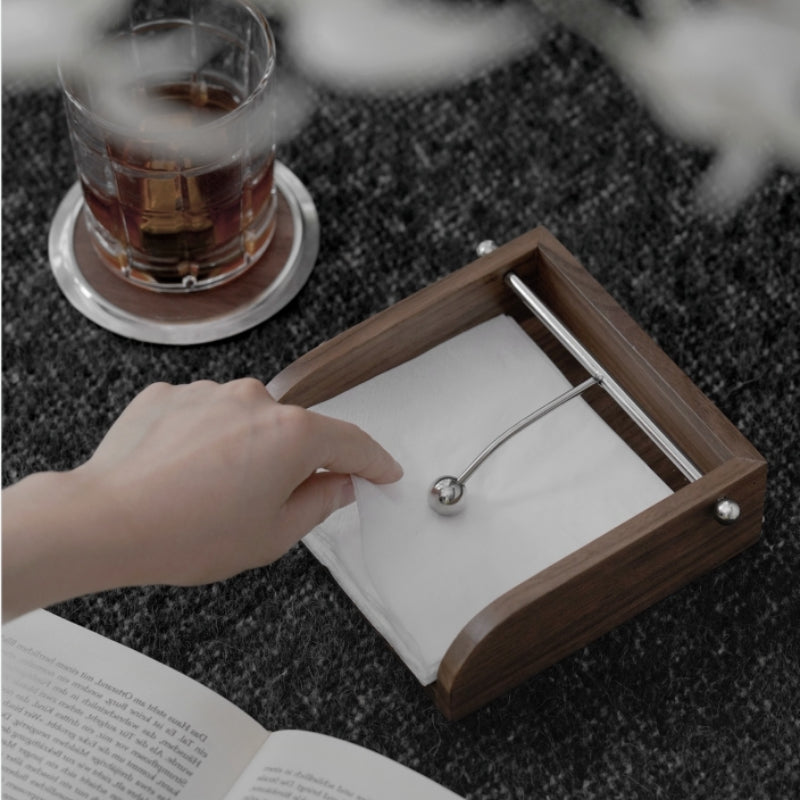 Walnut Wood Napkin Holder Paper Towel Tray Home Decorative Ornaments