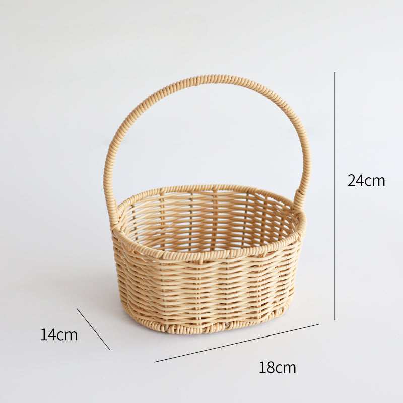 Rattan Basket Flower Bouquet Basket Portable Gift Basket