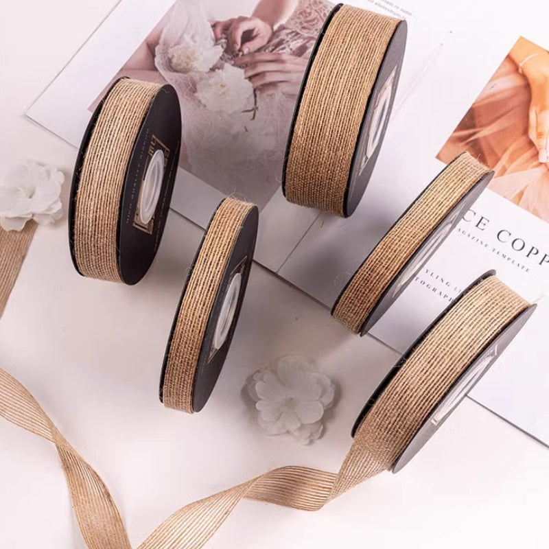 Linen Ribbon Floral Wrapping Gift Wrapping DIY Ribbon