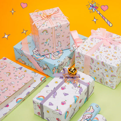 Unicorn Wrap Paper Cartoon Birthday Gift Box Wrapping Paper