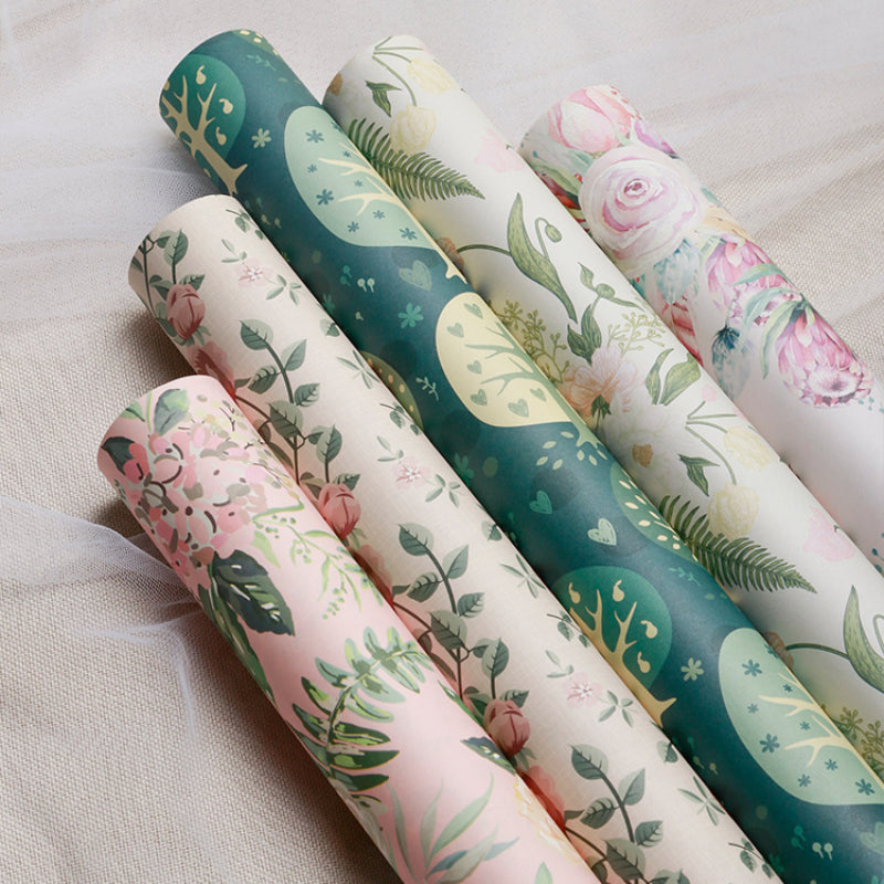 Vintage Floral Pattern Wrapping Paper Holiday Gift Wrapping Paper