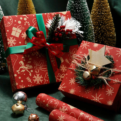 Vintage Christmas Gift Wrapping Paper Kraft Paper Material