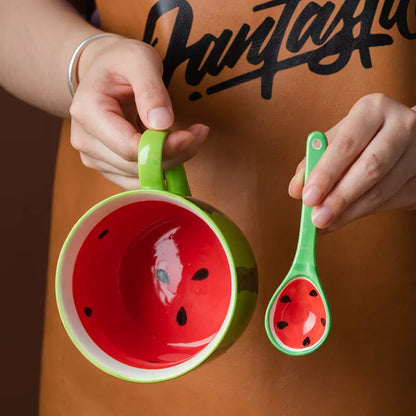 Cute Watermelon Ceramic Cup Fruit Mug Office Coffee Cup