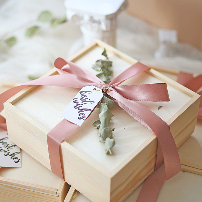 Practical Pine Wood Box Wedding Baby Shower Holiday Party Gift Box