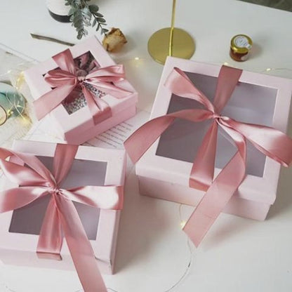 Clear Window Gift Wrap Box with Ribbon