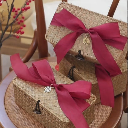 Rattan Woven Basket with Lids Wedding Party Baby Shower Utility Gift Baskets